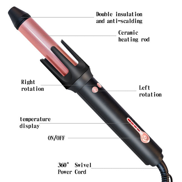 Automatic Hair Curler – 360° Rotating Ceramic Curling Wand