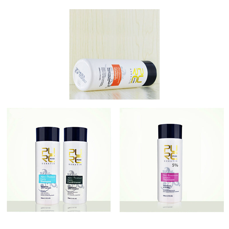 PURC Brazilian Keratin Hair Treatment – Straightening Kit with Shampoo