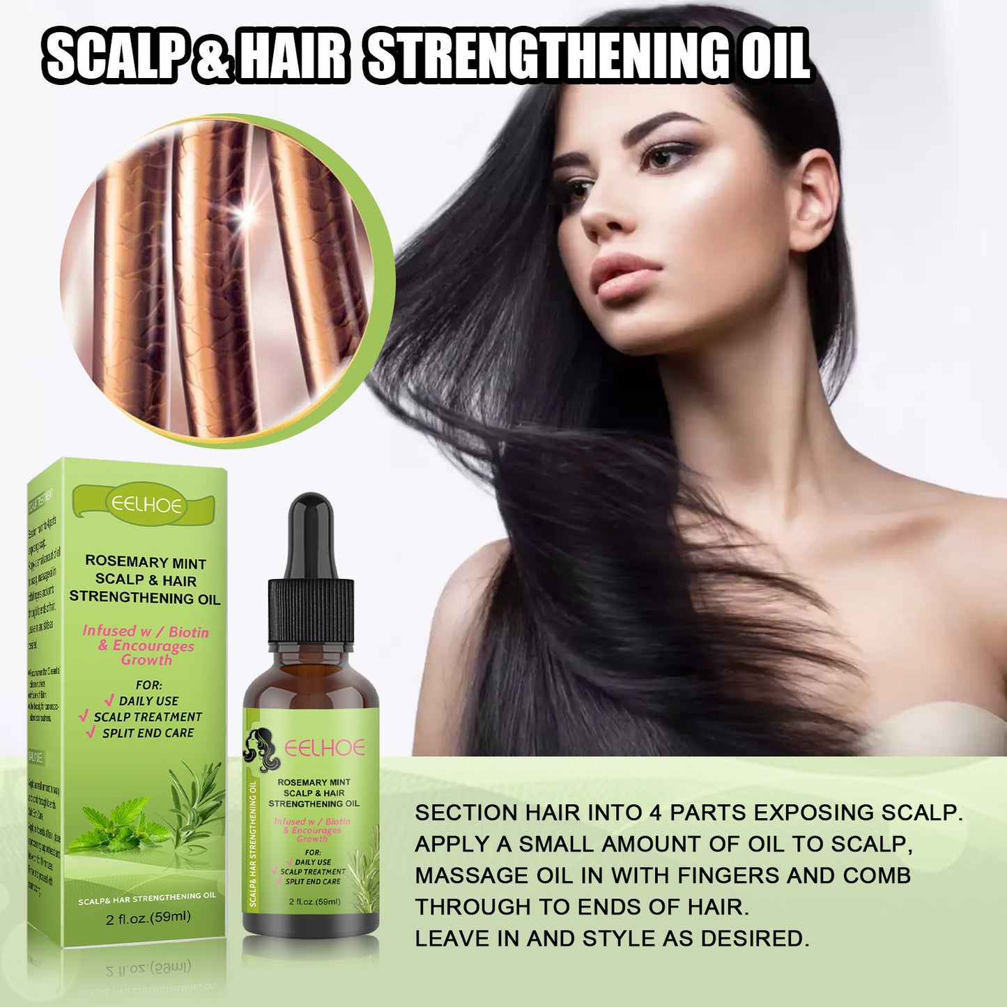 Rosemary Mint Hair Growth Fluid | Scalp Massage Oil for Healthier Hair