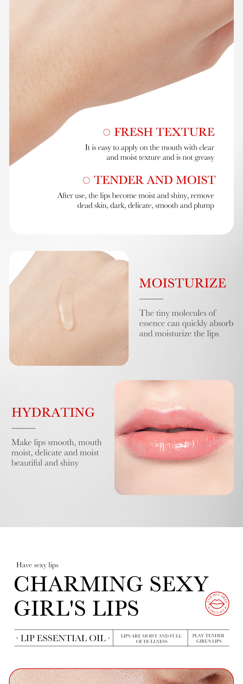 Lip Booster Plumping Serum Oil with Hyaluronic Acid – Moisturizing Oil