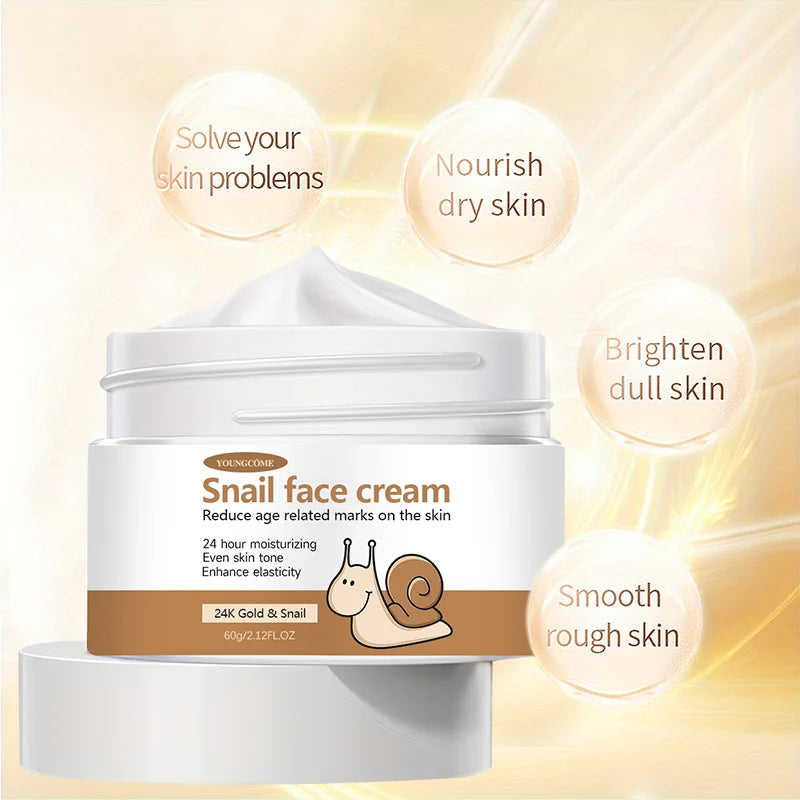 Korean Snail Essence Cream | Collagen & Hyaluronic Acid Skin Moisturizer