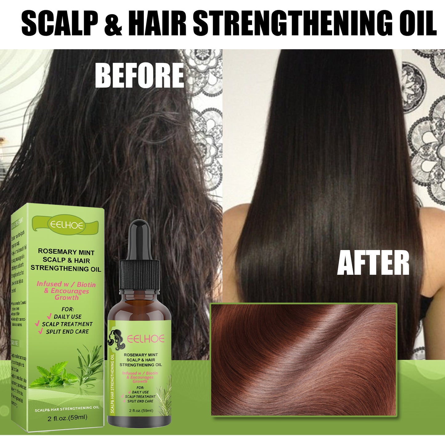 Rosemary Mint Hair Growth Fluid | Scalp Massage Oil for Healthier Hair